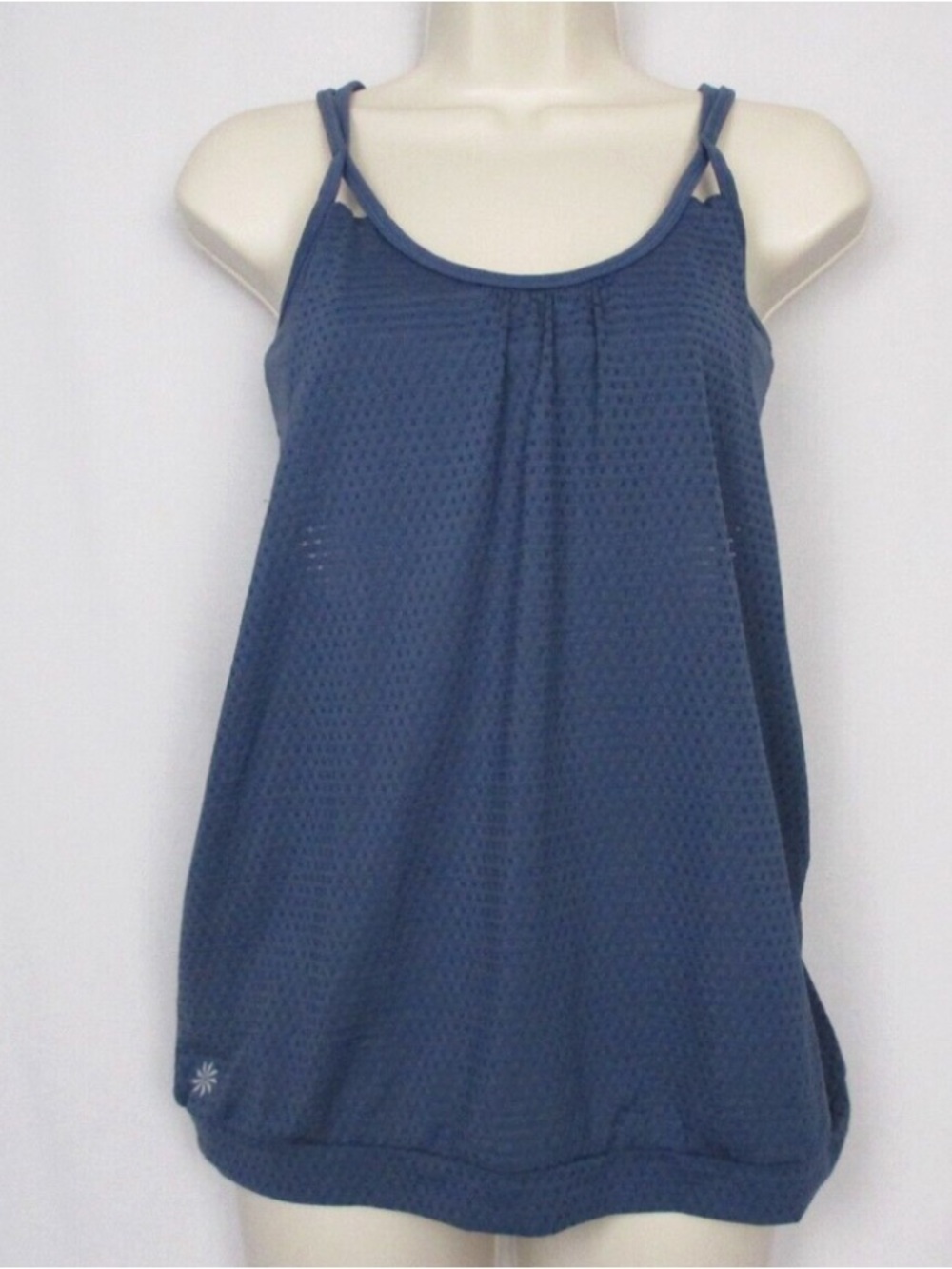 Athleta Slate Blue Dot Tank with Built-In Bra